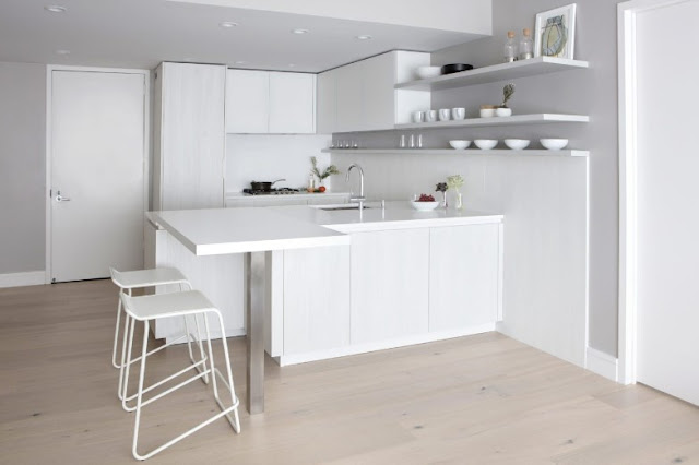 white minimalist kitchen design