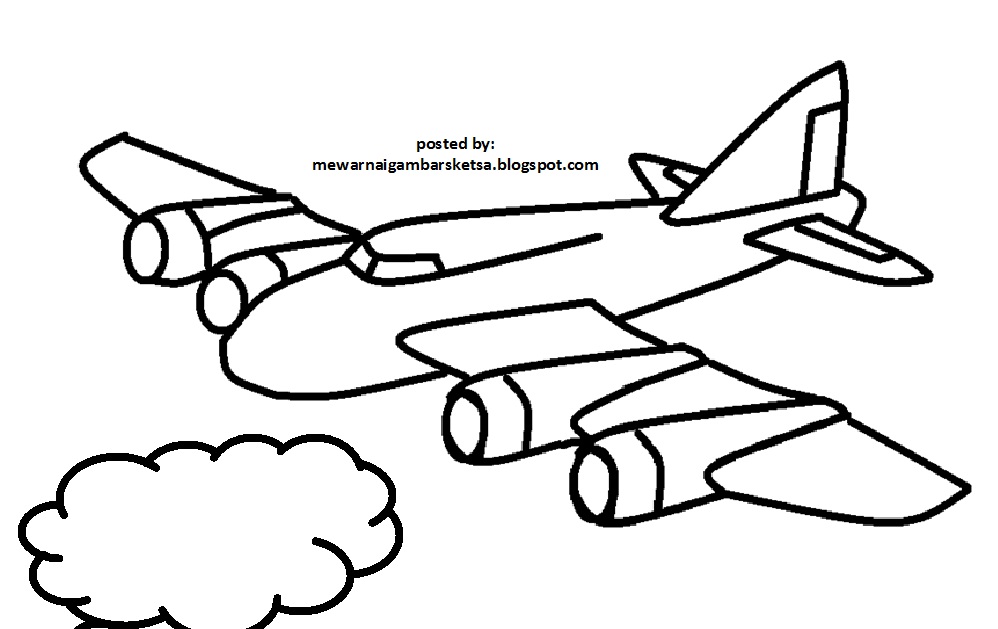 Mewarnai Gambar Mewarnai Gambar Pesawat Terbang 10
