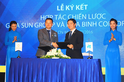 Lễ ký kết hợp tác chiến lược giữa Sun Group và Hoà Bình Corp