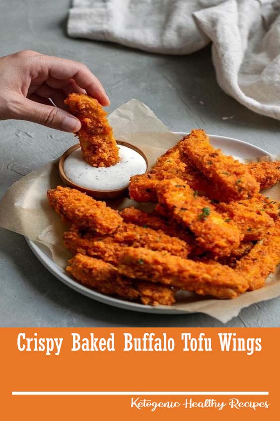 Spicy, delicious, and indulgent-tasting these crispy baked buffalo tofu wings make the perfect appetizer or finger food for your next party or nibbly dinner and are excellent on top of a salad!