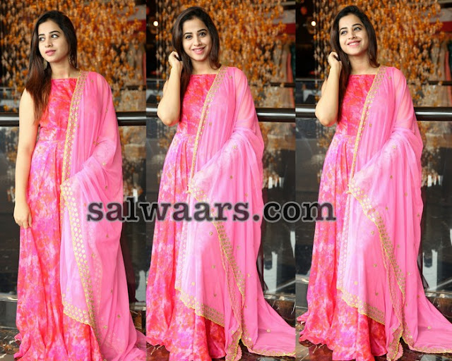 Swathi Deekshith Pink Shibori Salwar