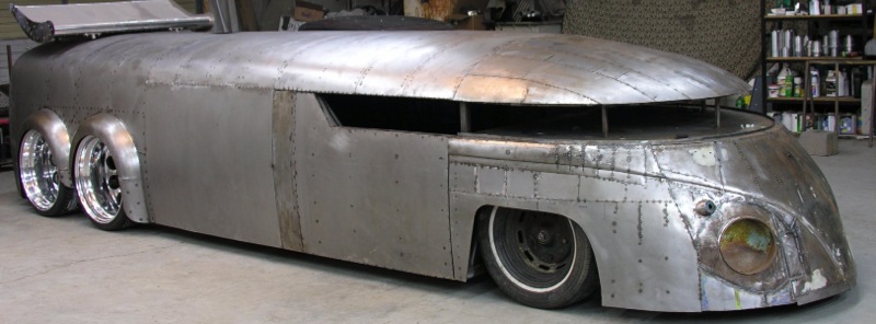 When streamliner is the consuming passion and all the guy had was a VW bus