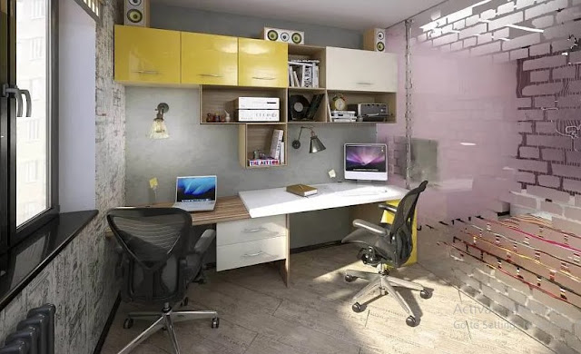 Small Home Office in Loft Style