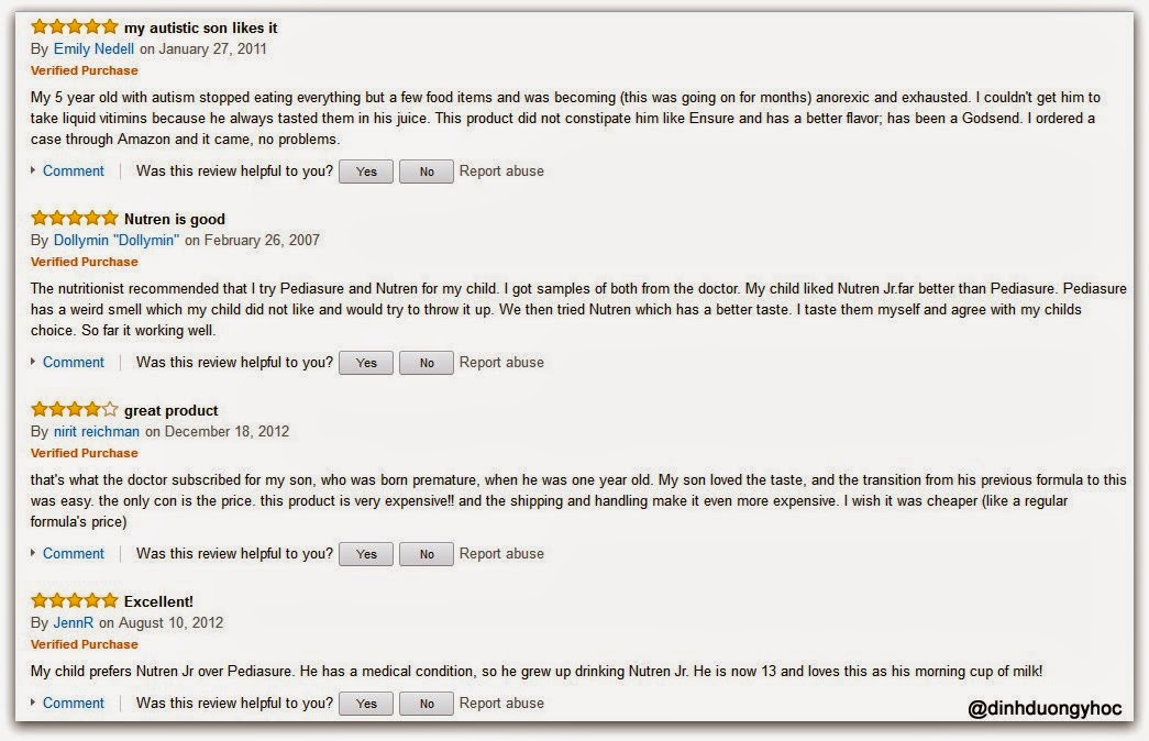 Khách hàng nhận xét và cảm nhận về Sữa Nutren Junior