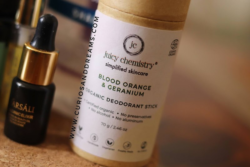 Juicy Chemistry Blood Orange & Geranium Organic Deodorant review, Juicy Chemistry deodorant review, natural deodorant india