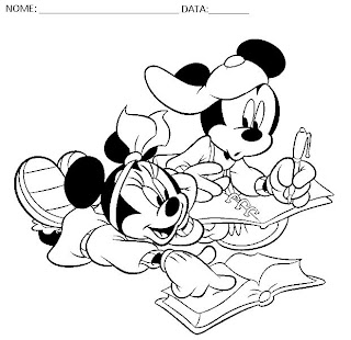 Educação Infantil - Desenhos para colorir Mickey e Minnie