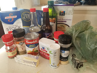 Ingredients for Beef Tips and Gravy