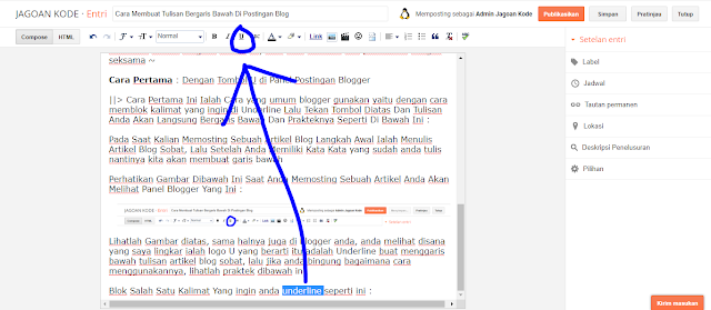 Cara Membuat Tulisan Bergaris Bawah Di Postingan Blog   Tutorial Membuat Tulisan Bergaris Bawah Di Postingan Blogger