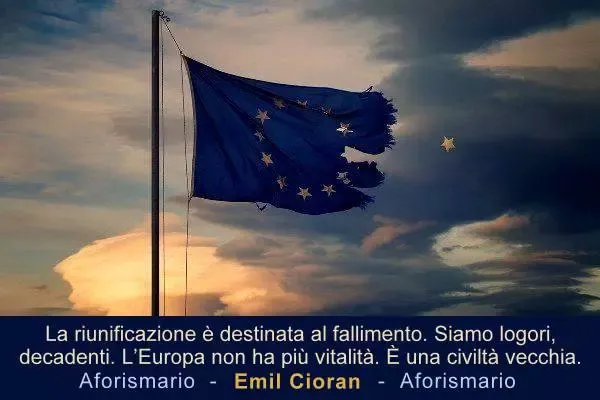 Bandiera logora dell'Europa