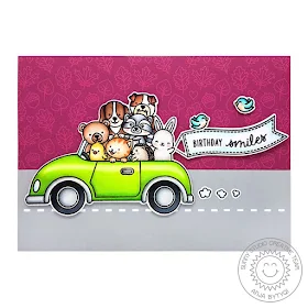 Sunny Studio Stamps: Cruising Critters Plane Awesome Seasonal Trees Birthday Cards by Anja Bytyqi