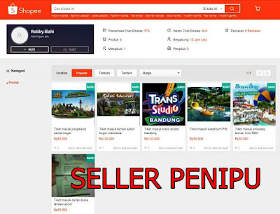 Seller Penipu Jualan Tiket Online