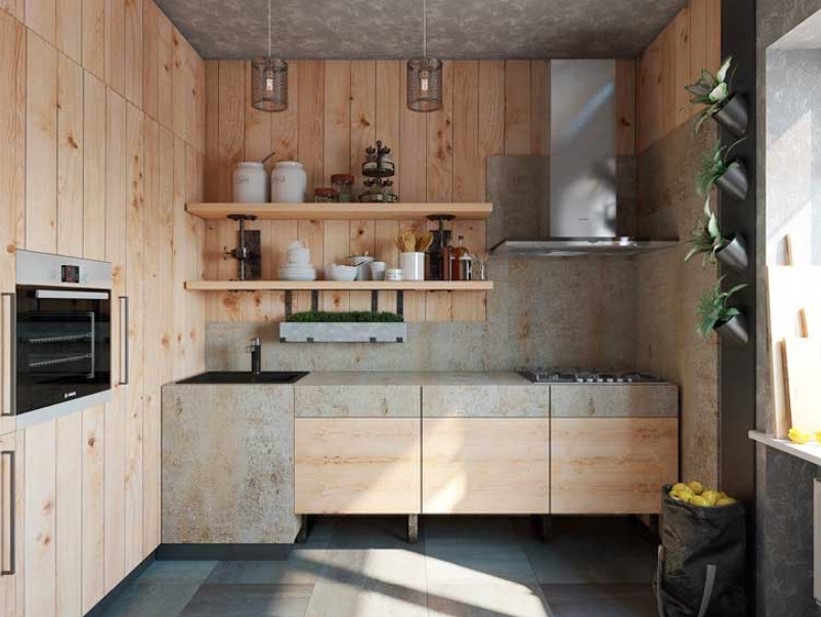 wood minimalist kitchen design