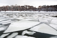 Melted ice on a river