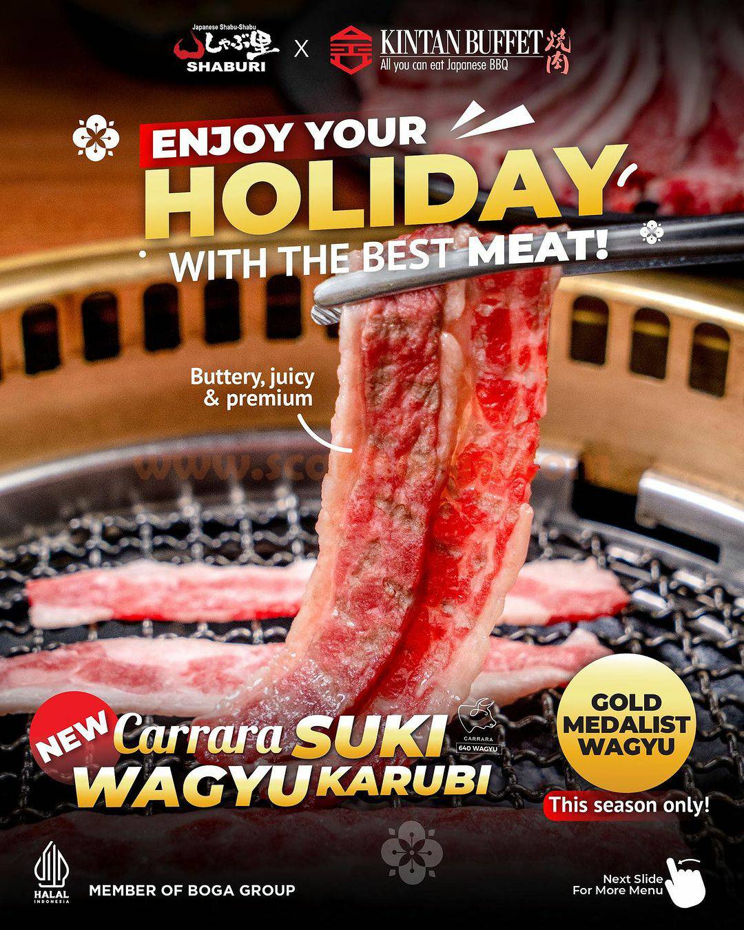 PROMO SHABURI DAN KINTAN BUFFET HOLIDAY MENU! CARRARA SUKI WAGYU KARUBI DAN CARRARA SHABURI WAGYU