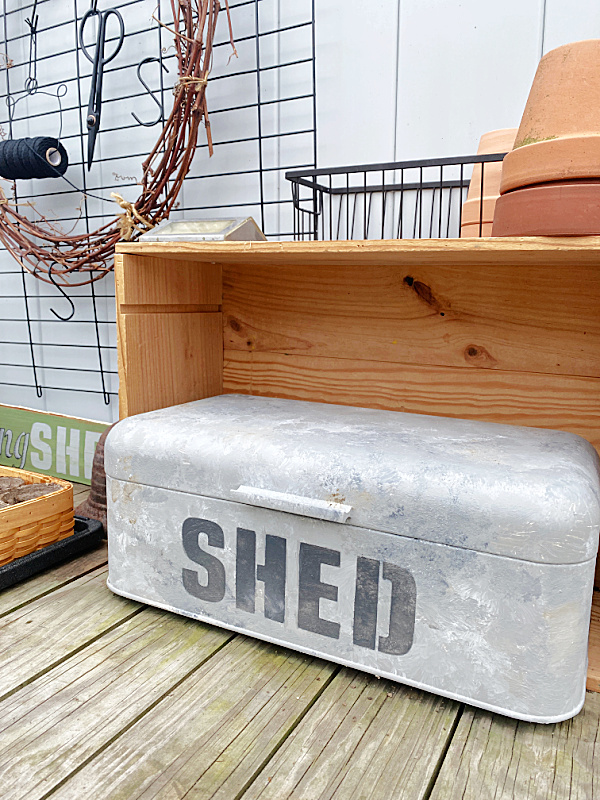 shed box on garden table