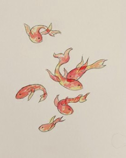 watercolour koi fish painting for sale