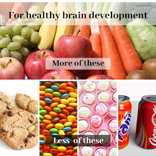 more fruit and vegetables, less sugar and fats