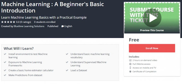 [100% Free] Machine Learning : A Beginner's Basic Introduction