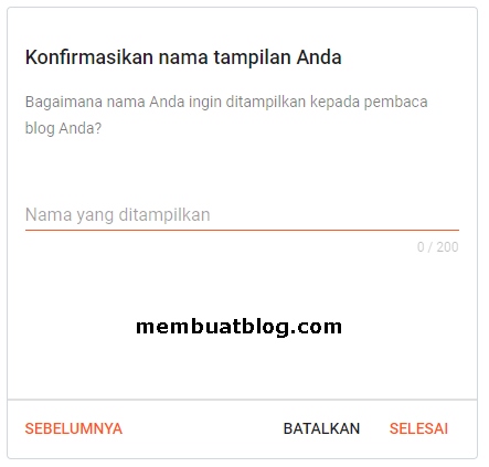 Nama yang ditampilkan