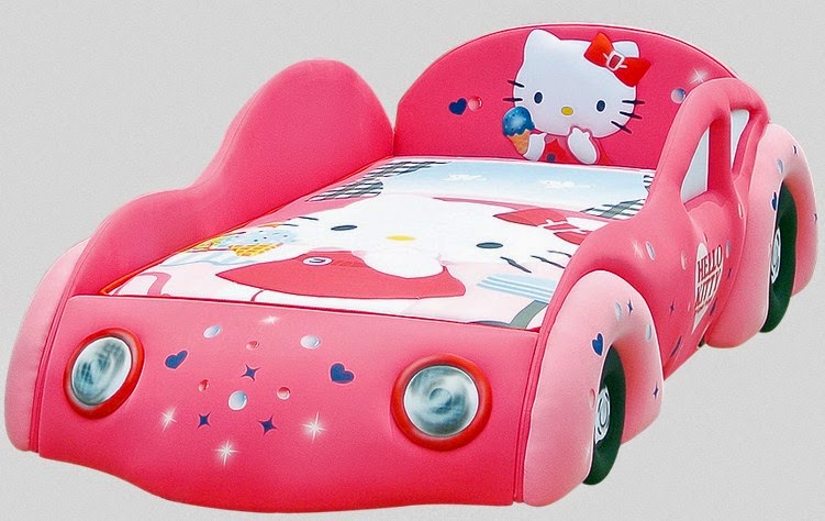 Tempat Tidur Hello Kitty model mobil