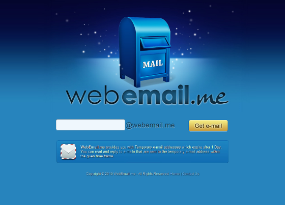 Correos temporales con WebEmail.me