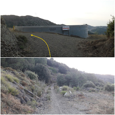 GR-7 Coll de la Teixeta a Arbolí, camí de Mas d'en Mestre al Parc Eòlic del Collet dels Feixos, dipòsit d'aigua per a incendis forestals