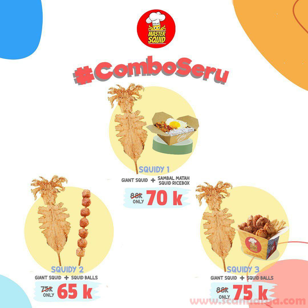 Promo Master Squid COMBO SERU harga mulai Rp 65.000 pesan antar via Grabfood