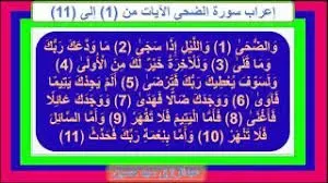 إعراب سورة الضحى كاملة اعراب وَالضُّحى والليل إذا سجى ما ودعك ربك وما قلى