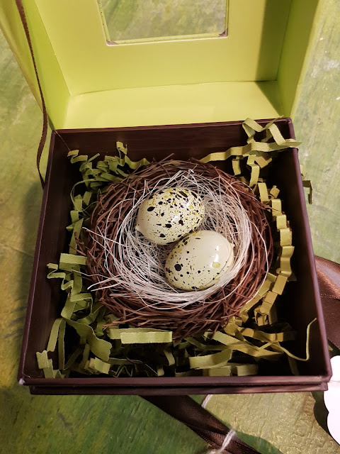 Nest with eggs in a box