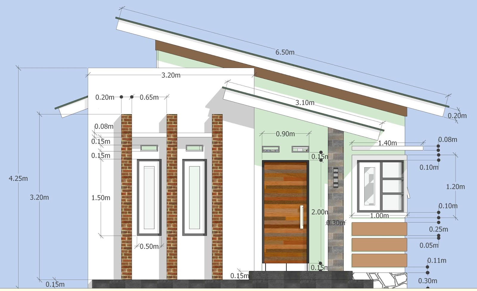  Desain  dan Denah Rumah  Minimalis Sederhana 6x10  meter  3 