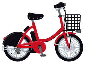シェア自転車のイラスト（赤）