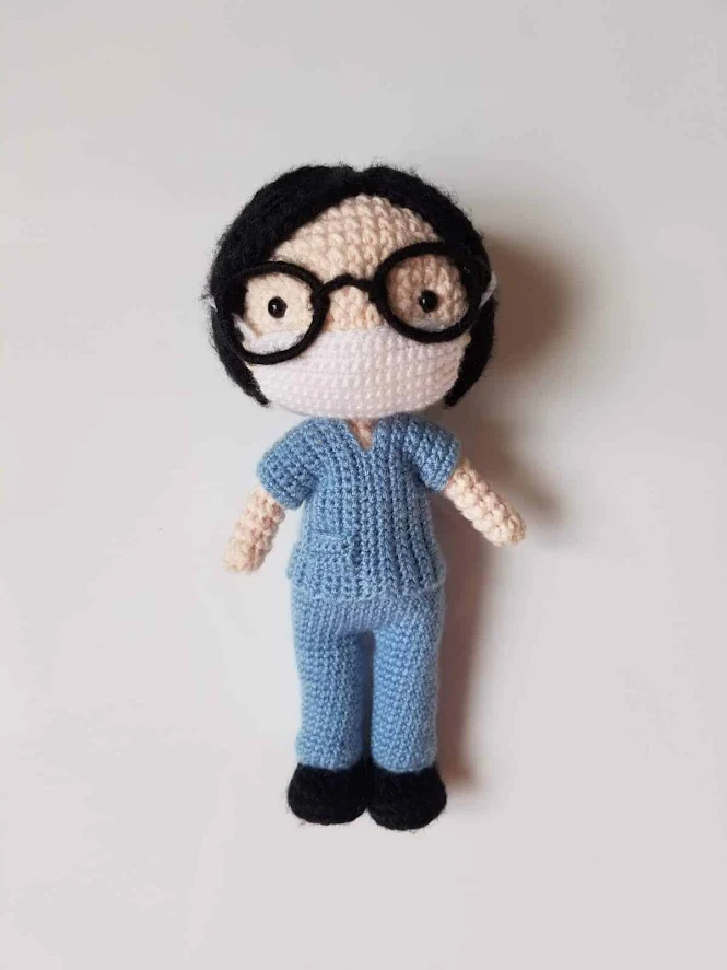 Healthcare Hero Nurse Amigurumi Doll FREE Crochet Pattern