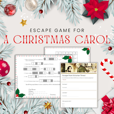 After reading "A Christmas Carol" have your middle school students analyze how Dickens both used and altered history which influenced his characters' perspectives with this Escape Room!
