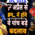 List of 5 New Rules and Changes in IPL 2018