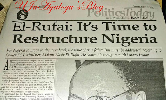 FACT CHECK: El-Rufai says those calling for restructuring are opportunists but 7 years ago, he was one of them (see proof) 