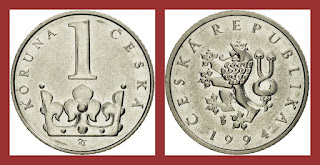 CR5 CZECH REPUBLIC 1 KORUNA COIN AUNC (1993-2024)