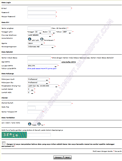 Pendaftaran Umbpt 2014