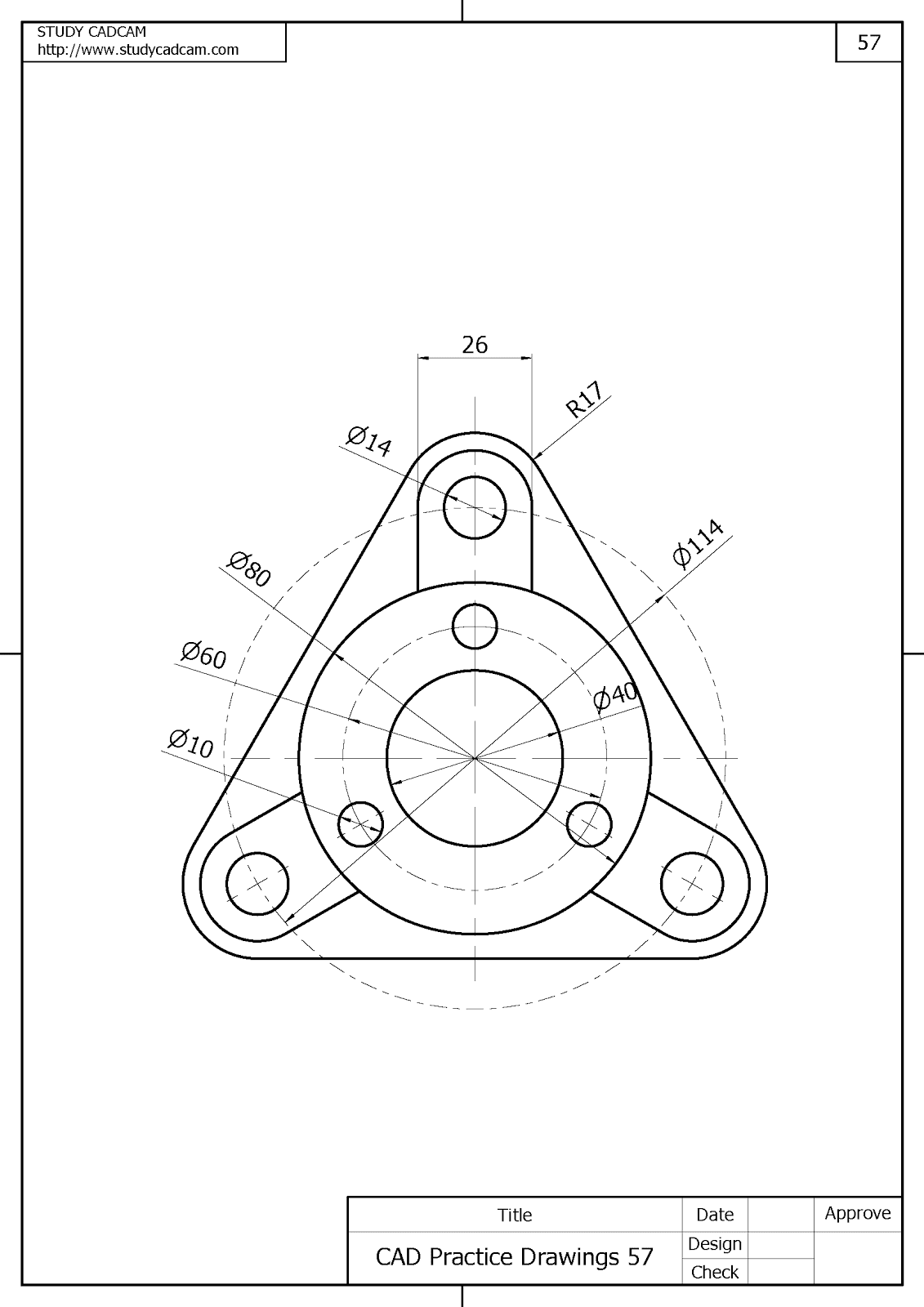 Cad Practice Drawings 57 STUDYCADCAM