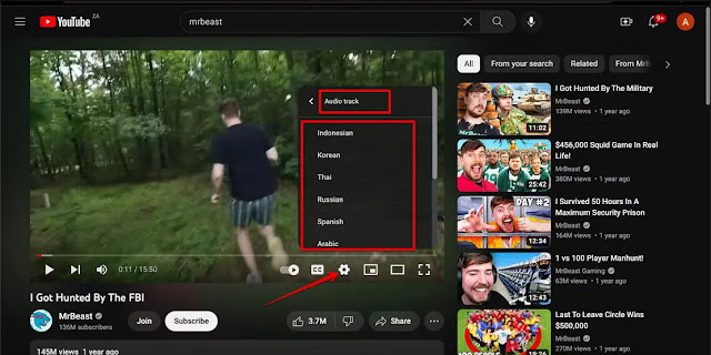 How to change the language of a YouTube video