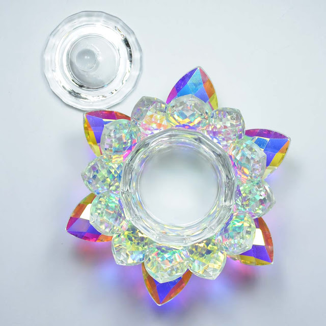 crystal glass lotus dappen dish