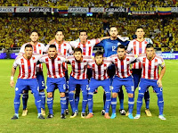 SELECCIÓN DE PARAGUAY - Temporada 2017-18 - Bruno Valdez, Gustavo Gómez, Víctor Cáceres, Antony Silva y Fabián Balbuena; Richard Ortiz, Miguel Samudio, Óscar Romero, Ángel Romero, James Rodríguez y Jorge Moreira. SELECCIÓN DE COLOMBIA 1 (Falcao) SELECCIÓN DE PARAGUAY 2 (Óscar Cardozo, Sanabria). 05/10/2017. Copa del Mundo de Rusia 2018, fase de clasificación. Barranquilla, Colombia, estadio Metropolitano Roberto Meléndez.