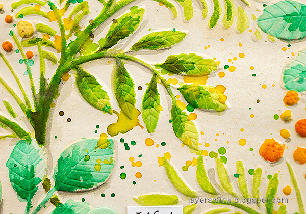 Layers of ink - Watercoloring a dry embossed background tutorial by Anna-Karin Evaldsson.