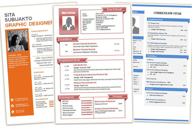 Contoh CV Desain Menarik Dan Kreatif Format Doc Word Part-1