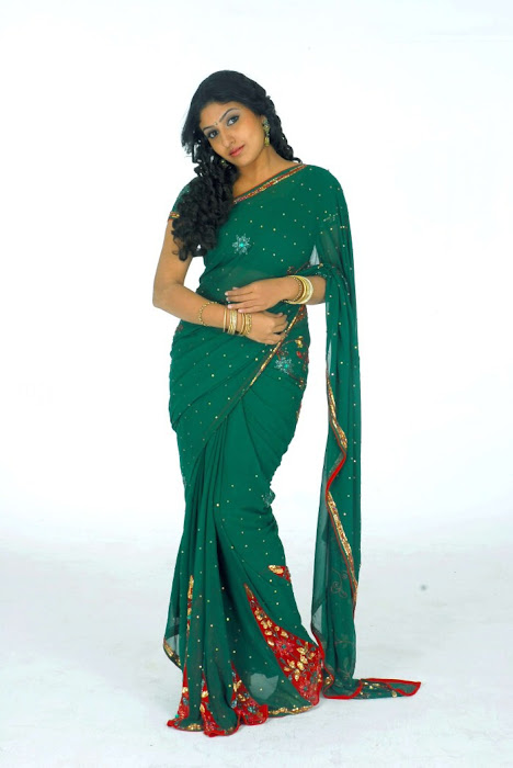 monica in green saree shoot