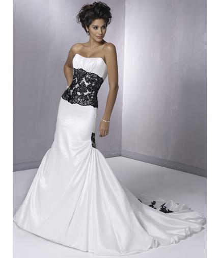 white and black wedding dresses 