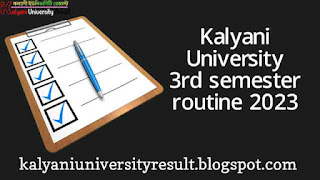 Kalyani University 3rd semester routine 2023