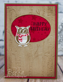 Woodland Owl Cozy Critters Birthday Card made with Stampin' Up! UK Supplies