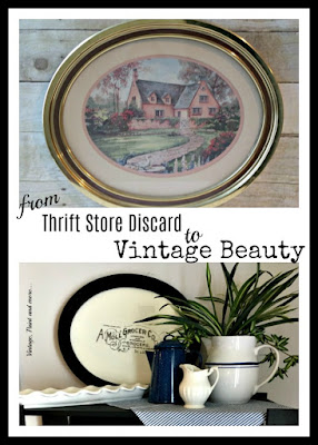 Vintage, Paint and more... making a thrift store picture into a vintage kitchen sign with paint