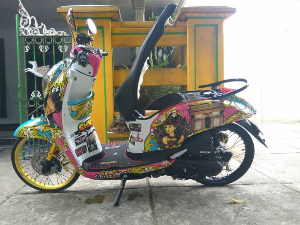 65 Foto Modifikasi Scoopy Cutting Stiker Simple Terbaru