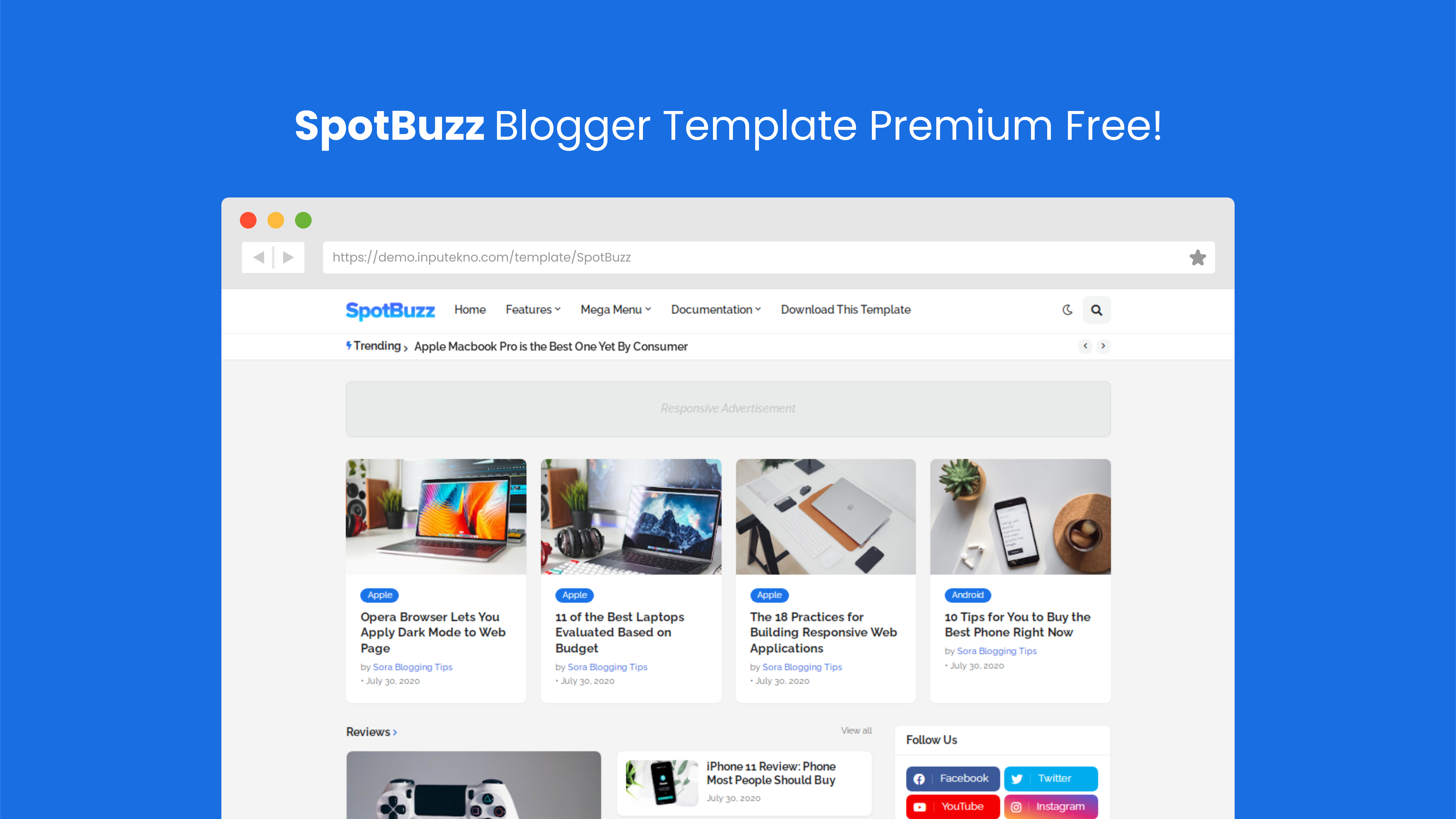 SpotBuzz Responsive Blogger Template Free